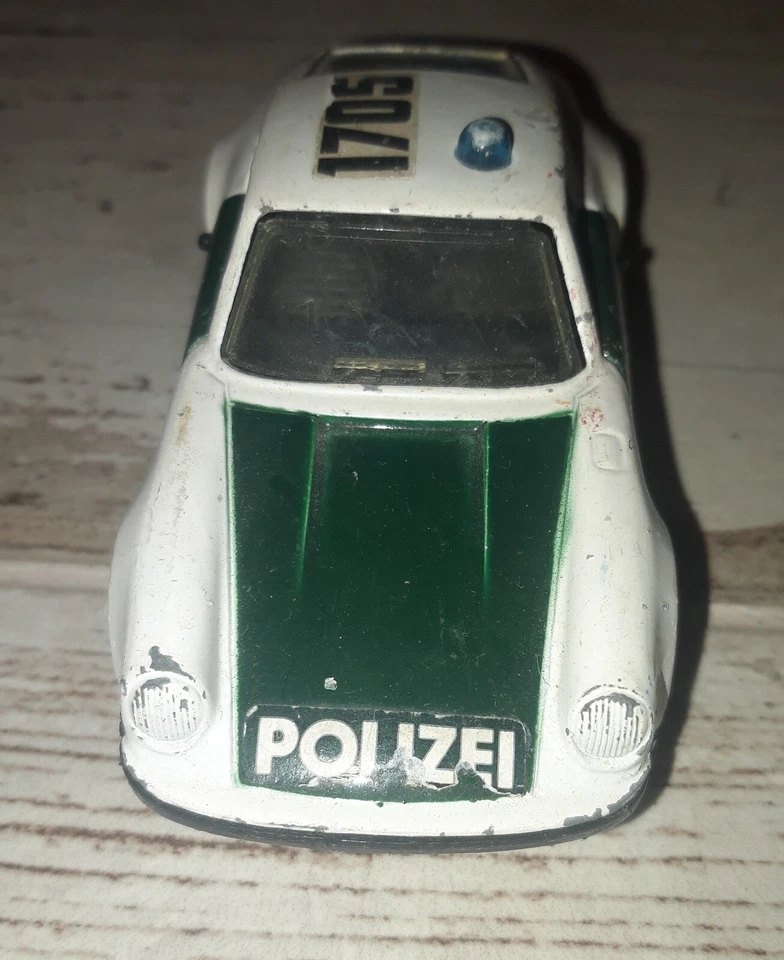 MACCHININA MATCHBOX SUPER KINGS PORSCHE TURBO K-70 POLIZEI NUMERO 1705 VINTAGE - Immagine 2 di 4