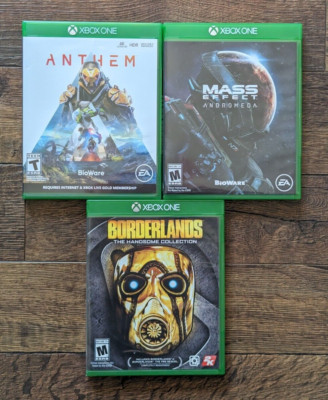 Xbox One Lot: Borderlands The Handsome Collection, Anthem, Mass Effect Andromeda