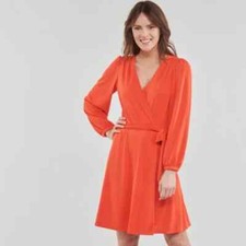 Lauren by Ralph Lauren SHAVILYA-LONG SLEEVE-DAY DRESS Orange Size 4
