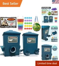 Automatic Port Chicken Feeder And Cup Waterer Set - Chicken Coop Accessories, No