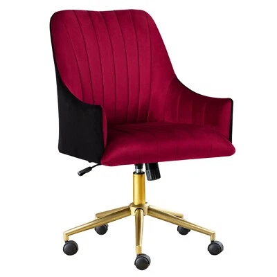 SEEDWAVE Bürostuhl Plissierter Samtstuhl mit Rollen, Höhenverstellbar Drehstuhl Bis 150Kg