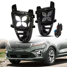 LED Fog Lights DRL Daytime Running Driving Lamps For Kia Sorento 2019-2020 LH+RH