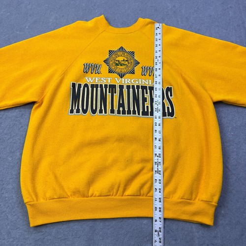 Vintage West Virginia University Mountaineers Sweatshirt mit Rundhalsausschnitt XL gelb hergestellt in den USA - Bild 7 von 11