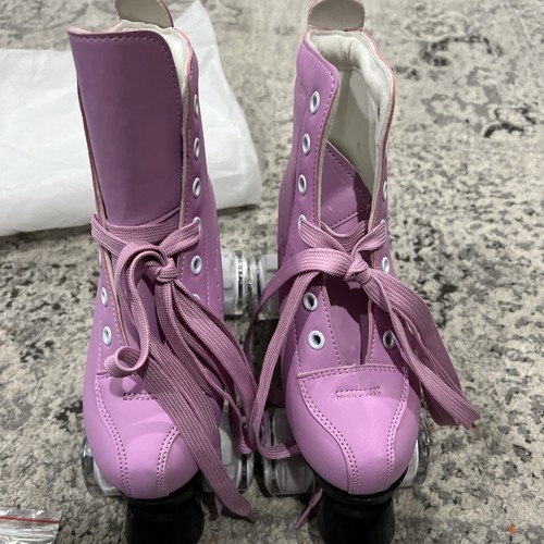 Damengröße 3 Rollschuhe klassisch LILA Farbe + Flash Rollen Quad Leder - Bild 14 von 14