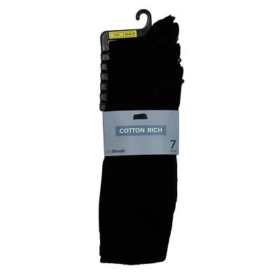 MARKS & SPENCER Mens M&S Socks 7 Pairs Cool & Fresh Plain Black Navy