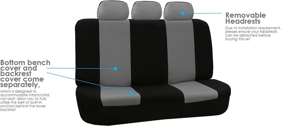 Funda Asiento Coche Para Todos Fiat Gris Alta Calidad Transpirable Foto 2 de 4