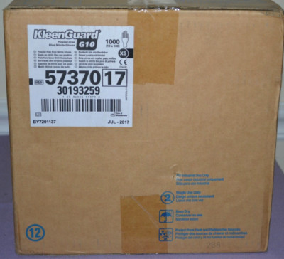 1000ct Kleenguard 57370 G10 Powder-Free Blue Nitrile Disposable Gloves XS Size 6