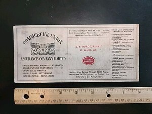 St James MO Insurance Advertisement J F Burge Agent 1940's Missouri 