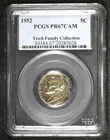 1952 5c Proof Jefferson Nickel PCGS PR67DCAM
