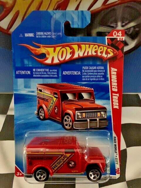 Hot Wheels 2010 HW Race World City 4/4 184 Armored Truck Red 5SP Paramedic