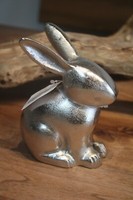 Osterhase Aus Aluminium, Silber, H 14,5 Cm, Osterdeko Hase, Osterhase, Ostern