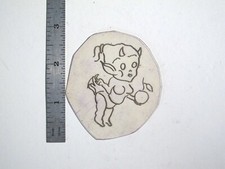 vtg 1960s 1970s Tattoo Flash acetate stencil Apple holding Eve Devil Baby DB