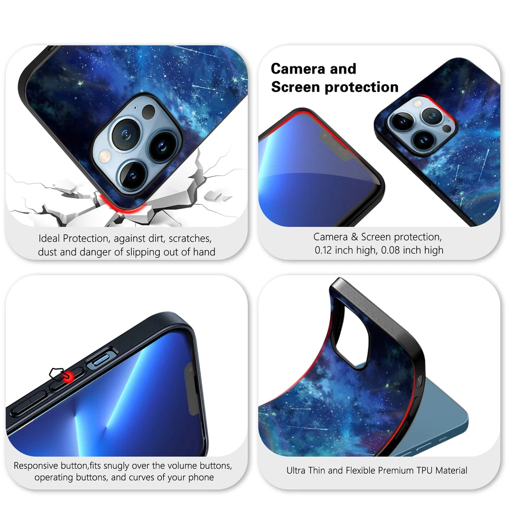Phone Case Space Soft Silicone Cover For iPhone 11 12 Pro 13 14 Plus 15 Pro Max
