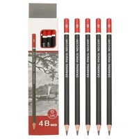 4B Bleistifte 12STK Skizzieren Zeichnen Kunst Graphit Holz Schwarz Rot