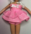 Vintage *Barbie* 80's Skipper Clothes~ Pink w/ White Polka Dots Dress & Bloomers