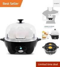 Rapid Egg Cooker, 7 Easy-To-Peel, Hard, Medium, Soft Boiled Eggs, Poacher, Om...