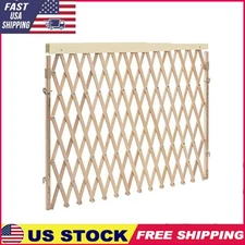 Retractable Baby Wood Gate Hardware Mount Safe Infants Toddlers & Pets 24- 60 IN