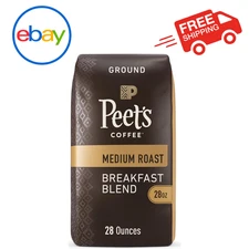 Peet's Coffee Medium Roast Ground Coffee, Breakfast Blend 28 oz Fresh Bag