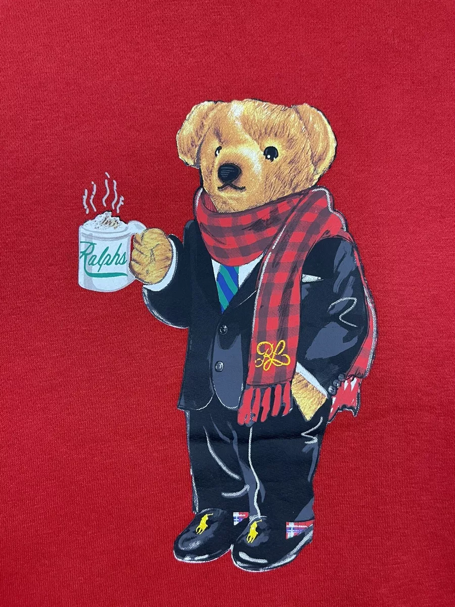 Polo Ralph Lauren Polo Bear Hoodie Cocoa Bear Sweatshirt 4XB RL RED 198.00