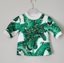 NWT NEW Dolce & Gabbana D&G baby girls green and white leaf dress 2y L5JWD5