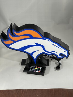 Denver Broncos LED Light Box With Stand NFL AFC West | eBay