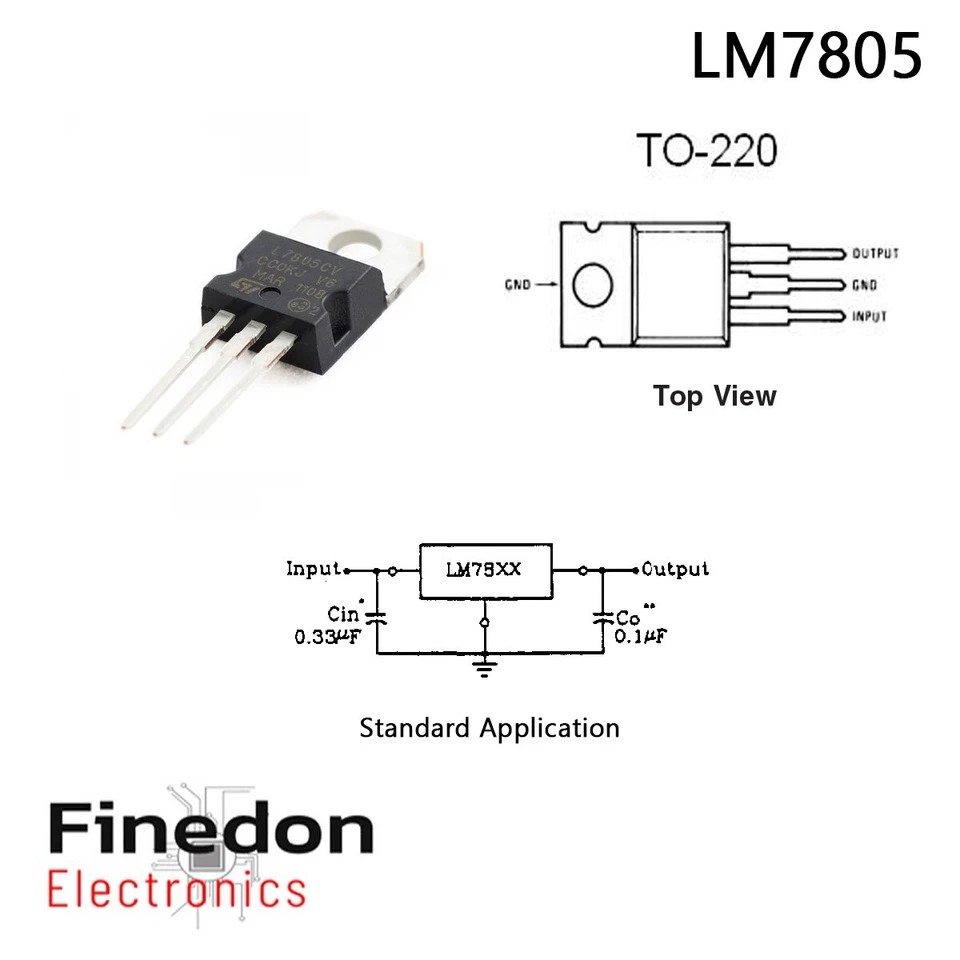 5 x Genuine ST L7805CV L7805 +5V Voltage Regulator TO-220 LM7805 7805 UK Seller - Image 3 of 3
