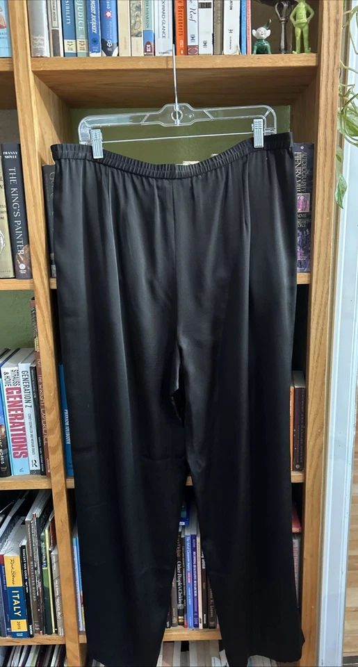 PANTALONES DE NOCHE DE VESTIDO DE SEDA NEGROS TALLA 12 DIGNOS Foto 2 de 3