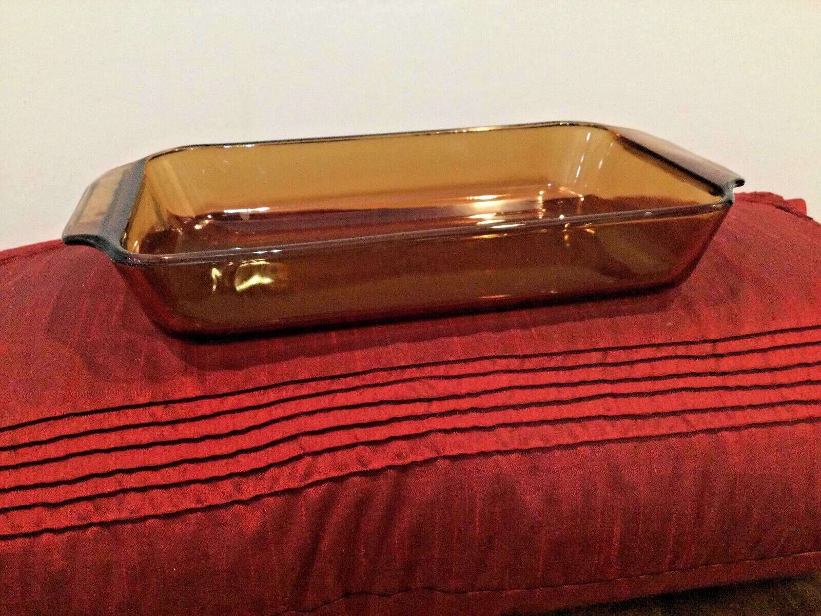 Anchor Hocking Fire King Amber Baking Glass Pan 12X6.5'' USA Made