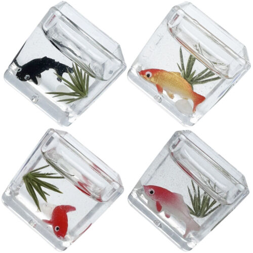  4 Pcs Simuliertes Koi-Aquarium Plastik Miniatur Fischglas Esstischdekoration - Afbeelding 1 van 19