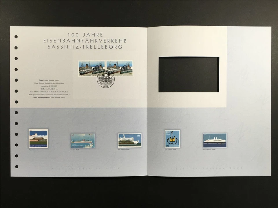 GERMAN POST ART-EDITION 2009/25 SASSNITZ-TRELLEBORG TRUCKS FERRY CARS SHIPS - Image 3 of 4