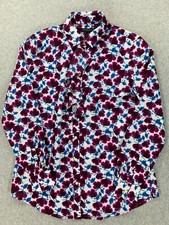 Banana Republic Floral Ruffle Blouse Shirt Women's Small Dillon Shirt