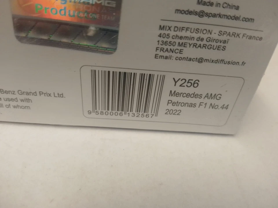 Spark F1 Mercedes AMG W13 #44 Lewis Hamilton 2022 1/64 Y256 - Immagine 3 di 3