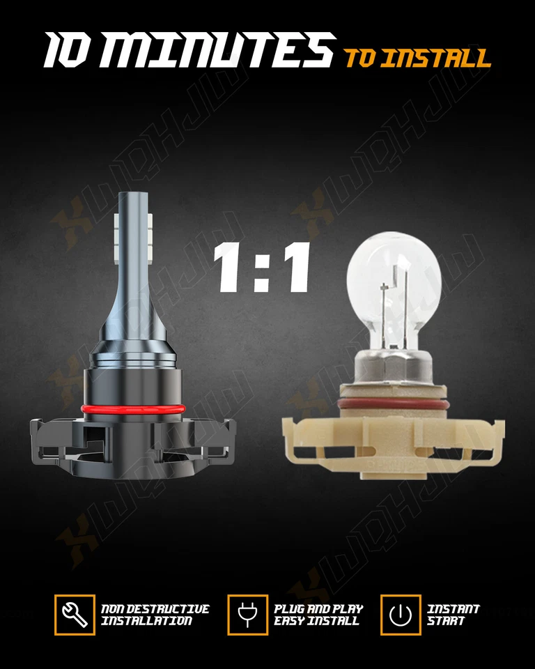 Lâmpadas de neblina de LED 5202/H16 para Chevy Silverado 1500 2500HD 2007-2015 6000K 2X - Imagem 2 de 4