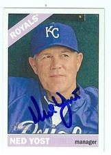 Ned Yost autographed baseball card (Kansas City Royals) 2015 Topps Heritage #3