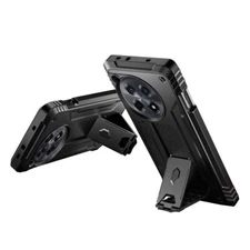 Case For OnePlus 12R 5G Built-in screen Shockproof Cover with Kickstand Black