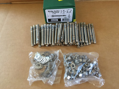 New Box (QTY 50) Dottie WS38334 3/8'' x 3 3/4'' Stainless Steel Wedge Anchor