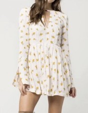Free People Women's Tegan Long-Sleeve Floral Printed Mini Dress, Size 0