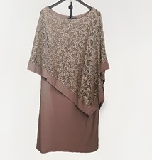 R&M Richards Beige Poncho Lace Dress Mother Of Bride Groom Size 20W