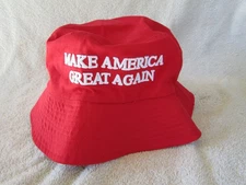 Red Cotton Bucket Hat Make America Great Again NEW with TAG Men's L / OSFA