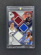 2009 SP Game Used 6 Star Swatches Lebron James Dwayne Wade Chris Bosh #/99