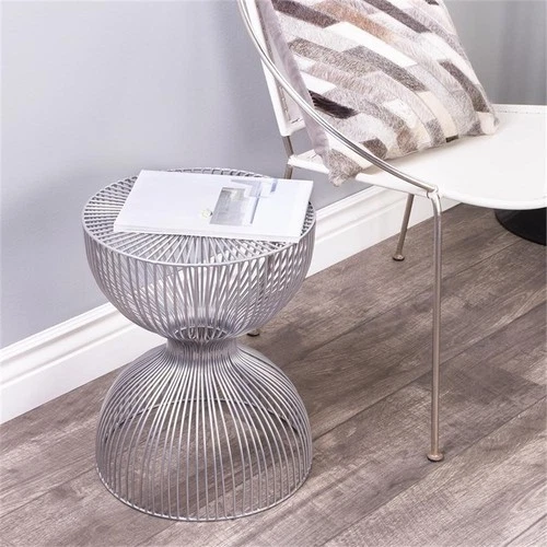 Butler Specialty Nicholas Silver Metal End Table - Picture 3 of 7