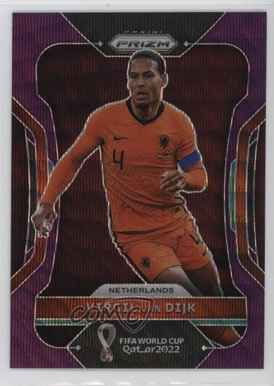 2022 Panini Prizm World Cup Qatar Purple Wave 37/99 Virgil Van Dijk #163 11p9