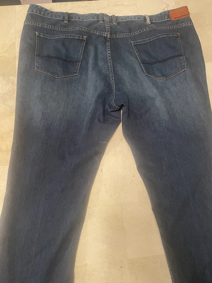 Pantalones de mezclilla Tommy Bahama de diseñador auténticos para hombre 48x30 azul lavado medio Foto 2 de 4