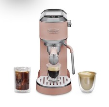 New DeLonghi Dedica Duo Espresso Cold Brew Machine w/ Milk Frother - Rose