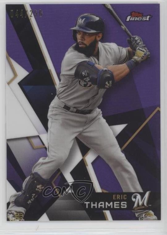 2018 Topps Finest Purple Refractor 44/250 Eric Thames #18 0w8