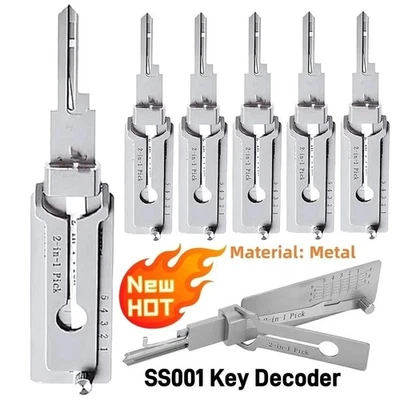 1-5X SS001 Key Decoder Stainless Steel Precision Tool O-ring Pickup Kit Hook Too - Image 1 of 4