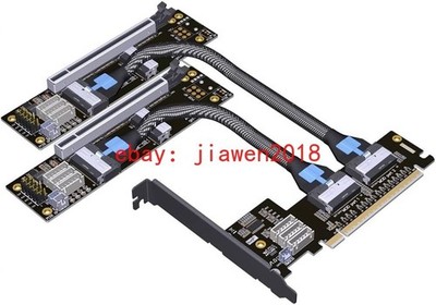 ADT-F36B-F37B-D8S PCI-e 4.0 X16 to X8 MCIO Bifurcation Adapter Riser Card *gb