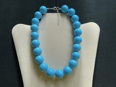 Grobe Meerblau Perlen Choker Halskette