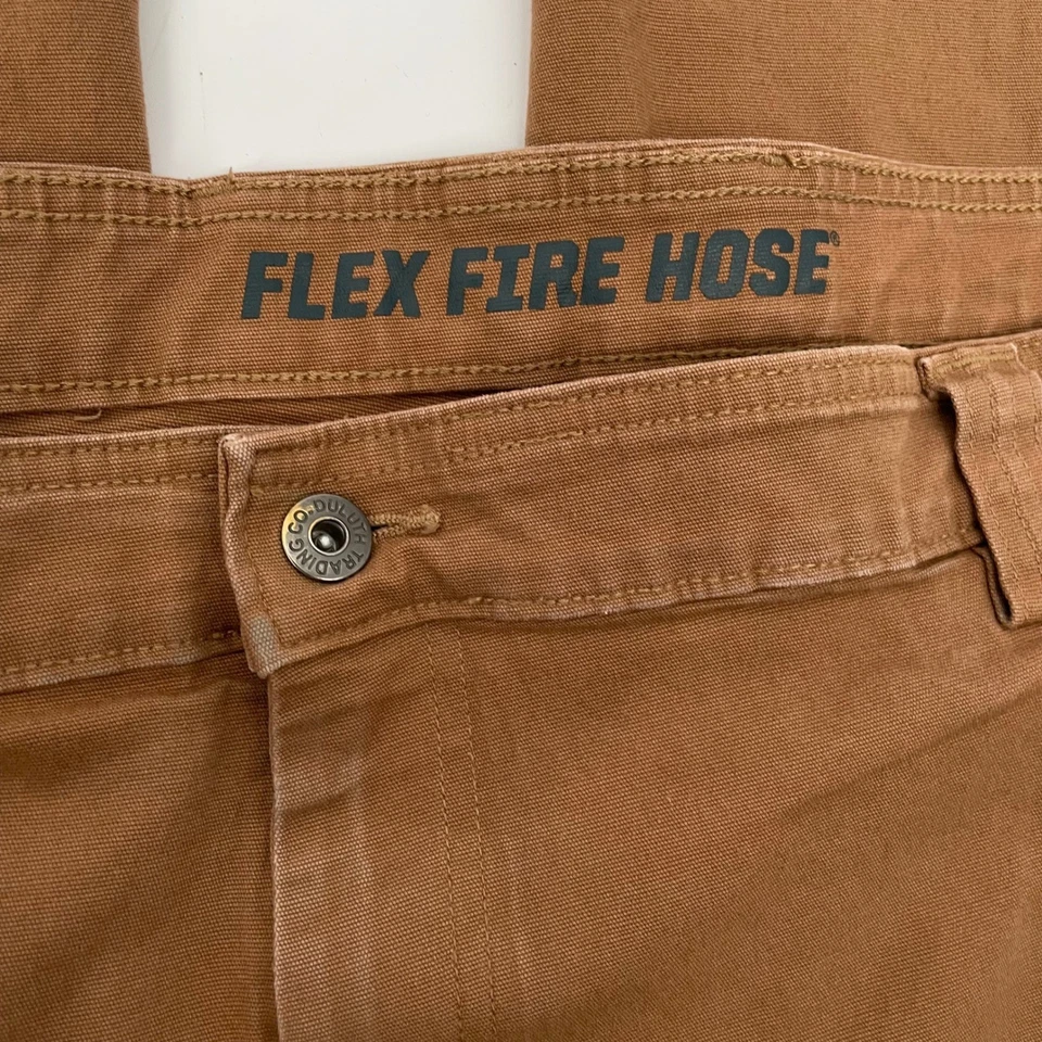 Pantalones de trabajo Duluth Trading Co Flex Fire Hose para hombre 50x30 marrón carga fija relajada Foto 2 de 4