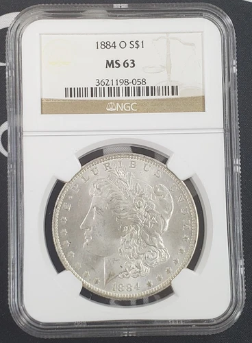 1884-O $1 Morgan Silver Dollar - NGC Graded MS 63 -058